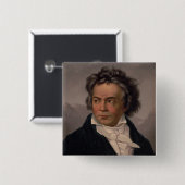 Maestro Ludwig Beethoven Symfoniecomponist Vierkante Button 5,1 Cm (Voorkant /achterkant)