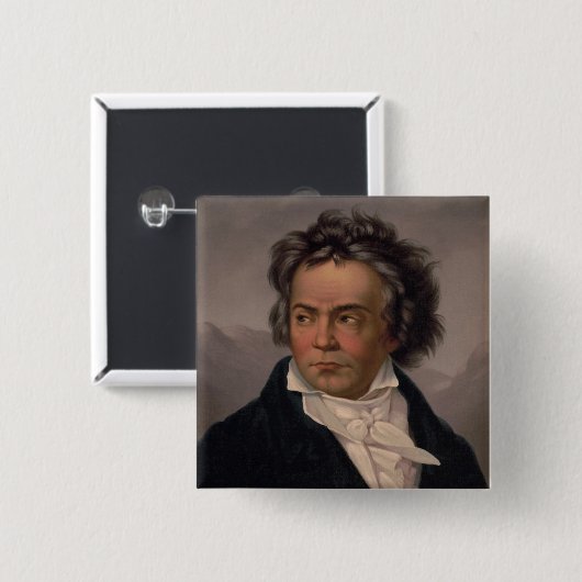 Maestro Ludwig Beethoven Symfoniecomponist Vierkante Button 5,1 Cm (Voorkant /achterkant)
