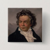 Maestro Ludwig Beethoven Symfoniecomponist Vierkante Button 5,1 Cm (Voorkant)