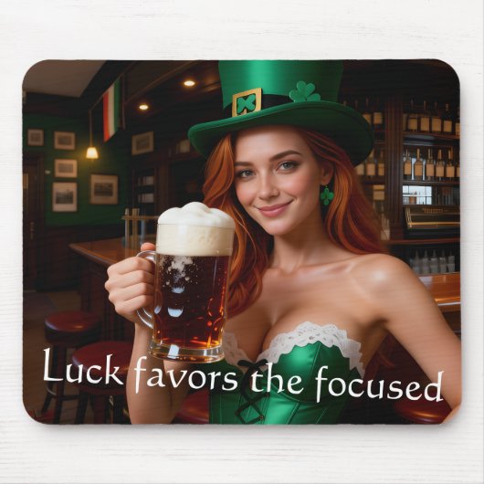 Maeve in Emerald Corset Ierse Pub St. Patrick's Da Muismat (Voorkant)