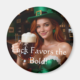 Maeve in Emerald Corset Irish Pub St Patrick's Day Magneet