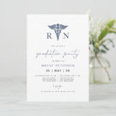 MAEVE Navy Blue Medical RN Nurse Afstuderen Kaart (Staand voorkant)