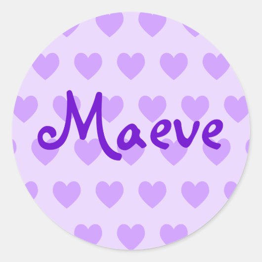 Maeve op Paars Heart Ronde Sticker (Voorkant)