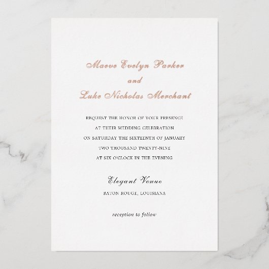 Maeve Traditionele Uitnodiging van het Huwelijk (Voorkant)