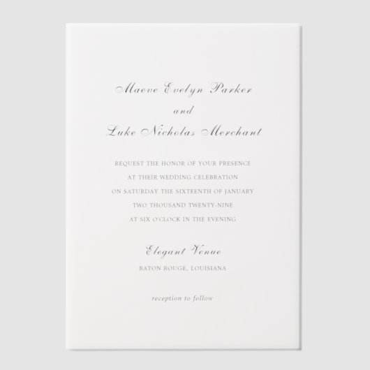 Maeve Traditionele Uitnodiging van het Huwelijk (Voorkant)