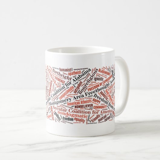 MAFA-logo en mok van tekstwolken (Voorkant rechts)