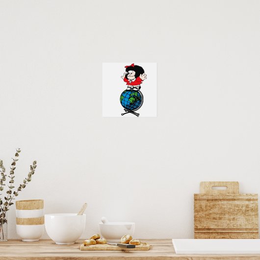 mafalda boven de wereld poster (Keuken)