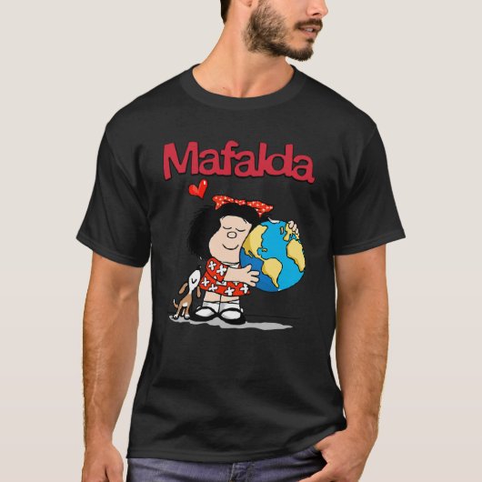 Mafalda, de wereld en haar puppy. Classic T-shirt (Voorkant)