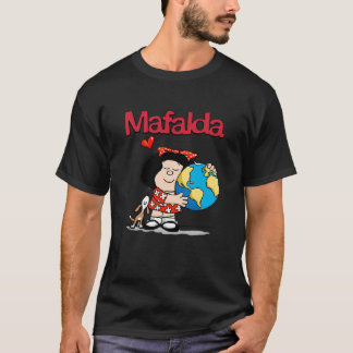 Mafalda, de world and her puppy. t-shirt