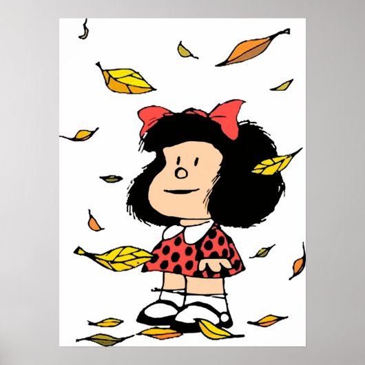 Mafalda herfst vertrekt Quino Comic argentino Poster (Voorkant)