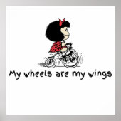 Mafalda met fiets poster (Voorkant)