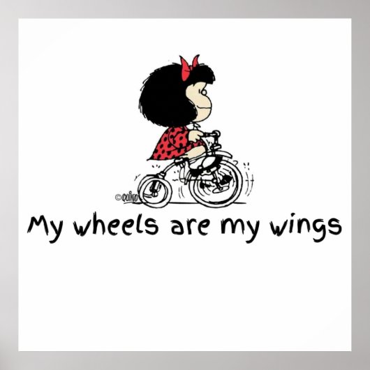 Mafalda met fiets poster (Voorkant)