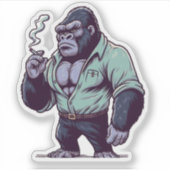 Maffia gorilla, gekke dieren sticker (Voorkant)