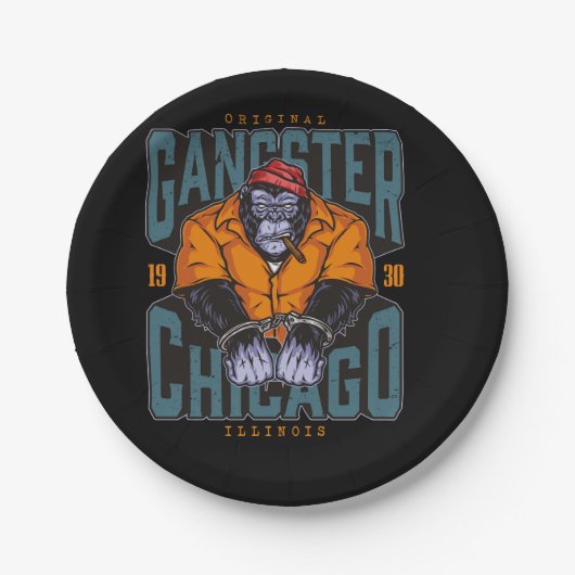 maffia--kleurrijk-ontwerp papieren bordje (Voorkant)