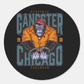 maffia--kleurrijk-ontwerp ronde sticker (Voorkant)