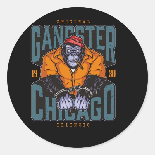 maffia--kleurrijk-ontwerp ronde sticker (Voorkant)