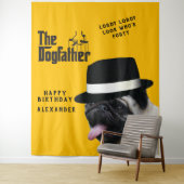 Mafia 40th 🐾 Verjaardag Dogfather Mobster Funny Wandkleed (In situ)