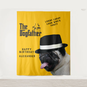 Mafia 40th 🐾 Verjaardag Dogfather Mobster Funny Wandkleed