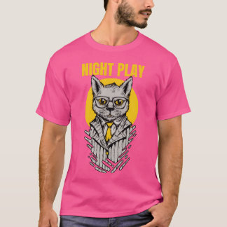 mafia dieren met een kat met bril vintage t-shirt