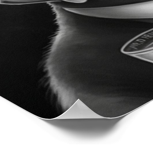 Mafia Dog in Grayscale met een bovenste hoed en ee Poster (Hoek)