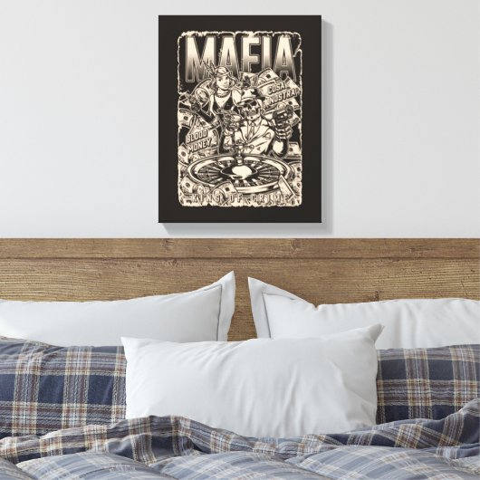 Mafia King of Crime Canvas Print (Insitu (Slaapkamer))