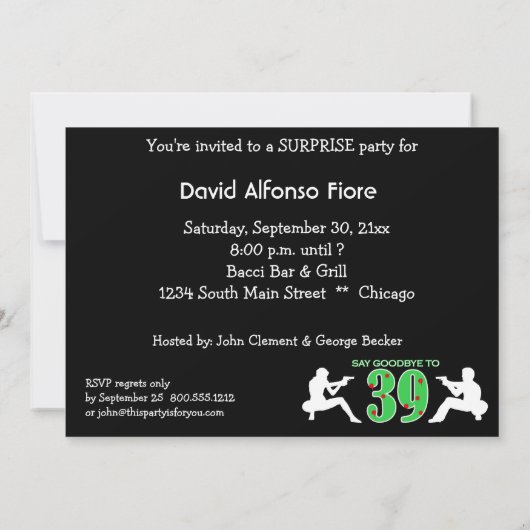 Mafia Style 40th Birthday Celebration Kaart (Achterkant)