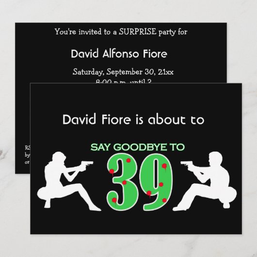 Mafia Style 40th Birthday Celebration Kaart (Voorkant / Achterkant)