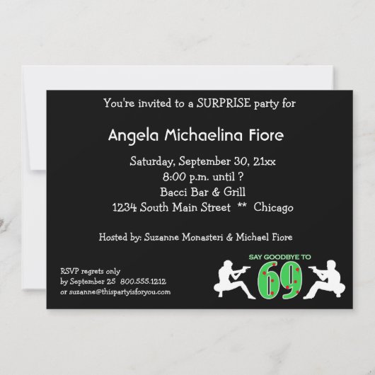 Mafia Style 70th Birthday Celebration Kaart (Achterkant)