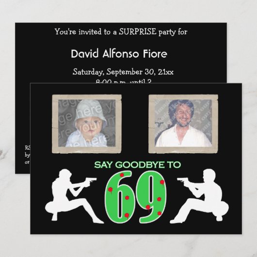 Mafia Style Foto 70th Birthday Celebration Kaart (Voorkant / Achterkant)