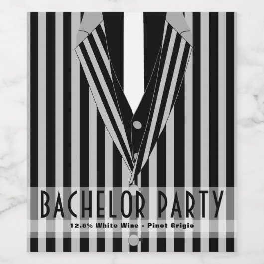 Mafia Suit Bachelor Party Wijn Etiket (Enkel label)