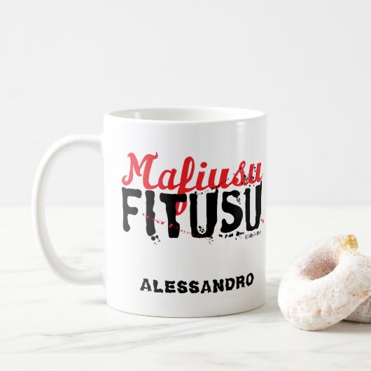 Mafiusu Fitusu Funny Siciliaans Gezegde Koffiemok (Met donut)