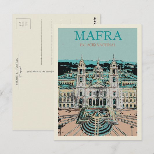 Mafra Nationaal Paleis, architectonische grandeur Briefkaart (Voorkant / Achterkant)