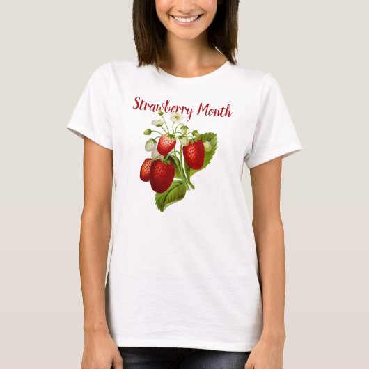 Mag aardbeienmaand,  aardbeien t-shirt (Voorkant)