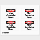 Mag bier bevatten rechthoekige sticker (Vel)