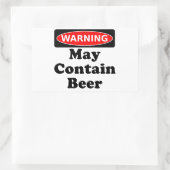 Mag bier bevatten rechthoekige sticker (Tas)