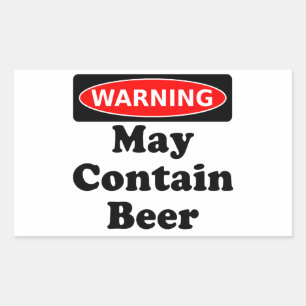 Mag bier bevatten rechthoekige sticker