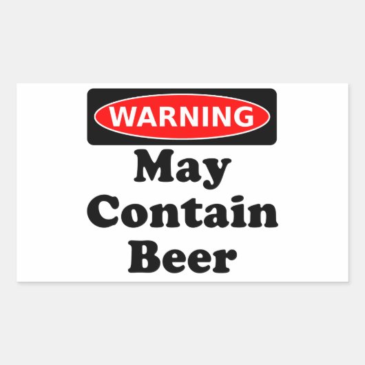 Mag bier bevatten rechthoekige sticker (Voorkant)