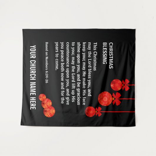 MAG DE LORD BLESS JE NUMMER 6 kerstak Wandkleed (Voorkant (horizontaal))