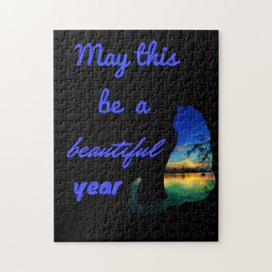 Mag dit een mooi jaar zijn, een kat van topwater legpuzzel (Verticaal)