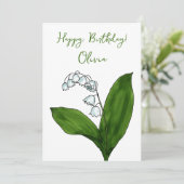 Mag een bloem Lily van de valleyminimalist Feestdagenkaart (Staand voorkant)