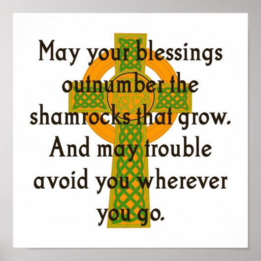 Mag het aantal zegeningen - Ierse prijsopgave Poster (Voorkant)