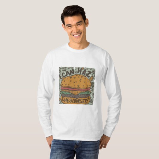 "Mag ik cheeseburger?" T-shirt ontwerp (Voorkant volledig)