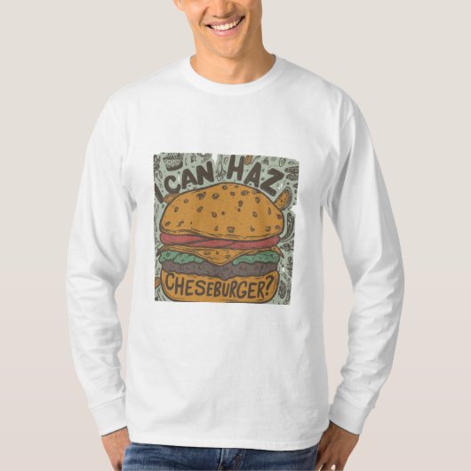 "Mag ik cheeseburger?" T-shirt ontwerp (Voorkant)