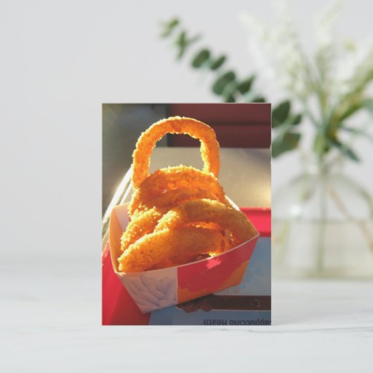 Mag ik daar een uienring mee hebben? briefkaart (Staand voorkant)