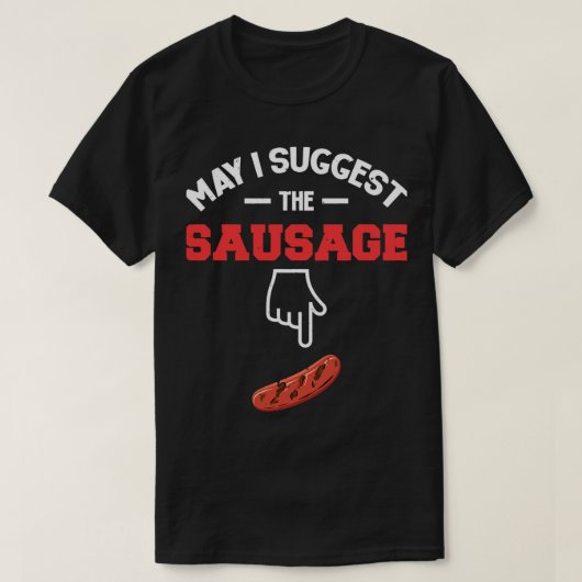 Mag ik de worst BBQ 1 voorstellen T-shirt (Design voorkant)