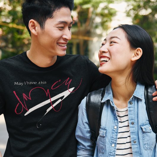 MAG IK DEZE DANS ROOD ZWART T-SHIRT