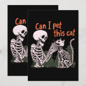 Mag ik deze kat aaien? Ontwerp voor Funny Cat Love Kaart (Voorkant / Achterkant)