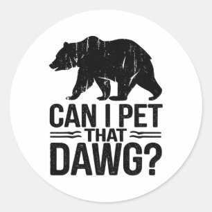 Mag ik die hond aaien Funny Dawg Beer Meme Camping Ronde Sticker