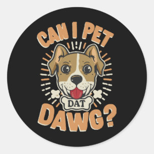 Mag ik die hond aaien ronde sticker