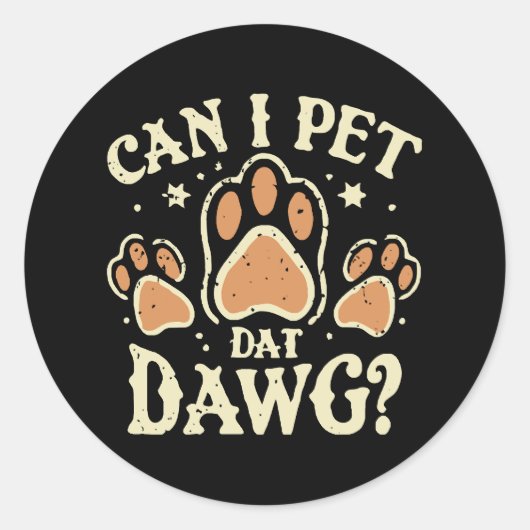 Mag ik die hond aaien ronde sticker (Voorkant)